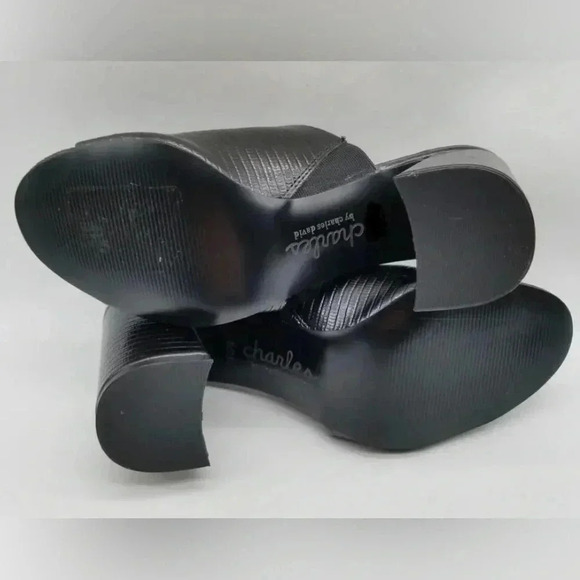 Charles Reveal Black Lizard Embossed Sandals Size 7.5 New with Tags - Picture 5 of 14